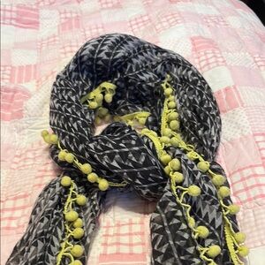 Black and Yellow Geometric Scarf